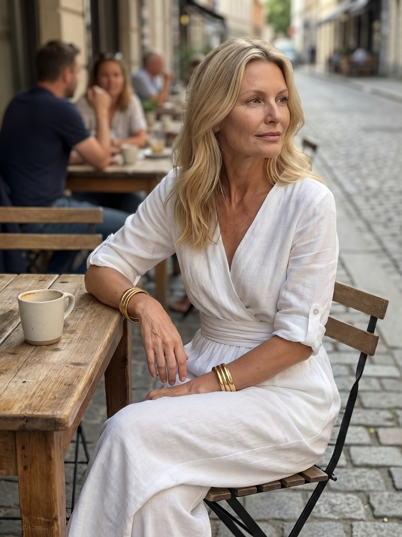 Wanda | Elegant Cross-Front Wide-Leg Jumpsuit