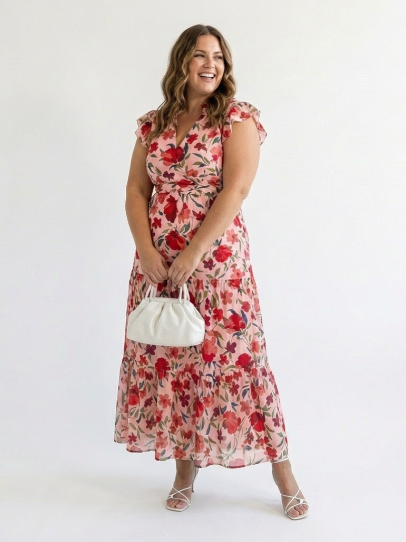Lila | Floral V-Neck Tiered Midi Dress"
Reimagined Title:
"Lila | Exquisite Floral V-Neck Midi Dress
