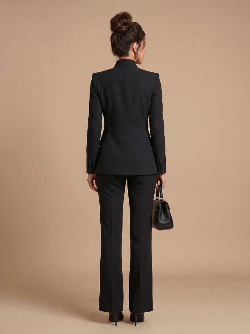 Delta | Elegant Tailored Suit with Structured Stand Collar