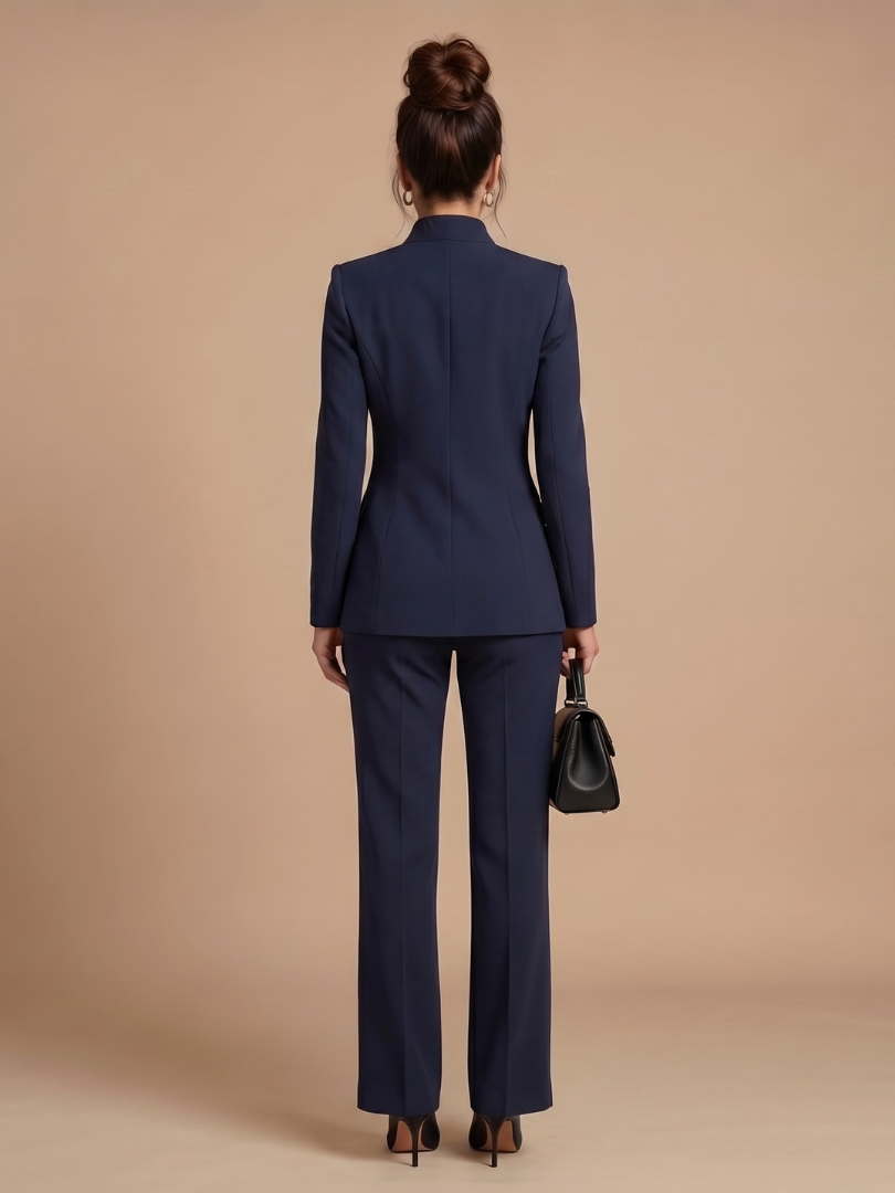 Delta | Elegant Tailored Suit with Structured Stand Collar
