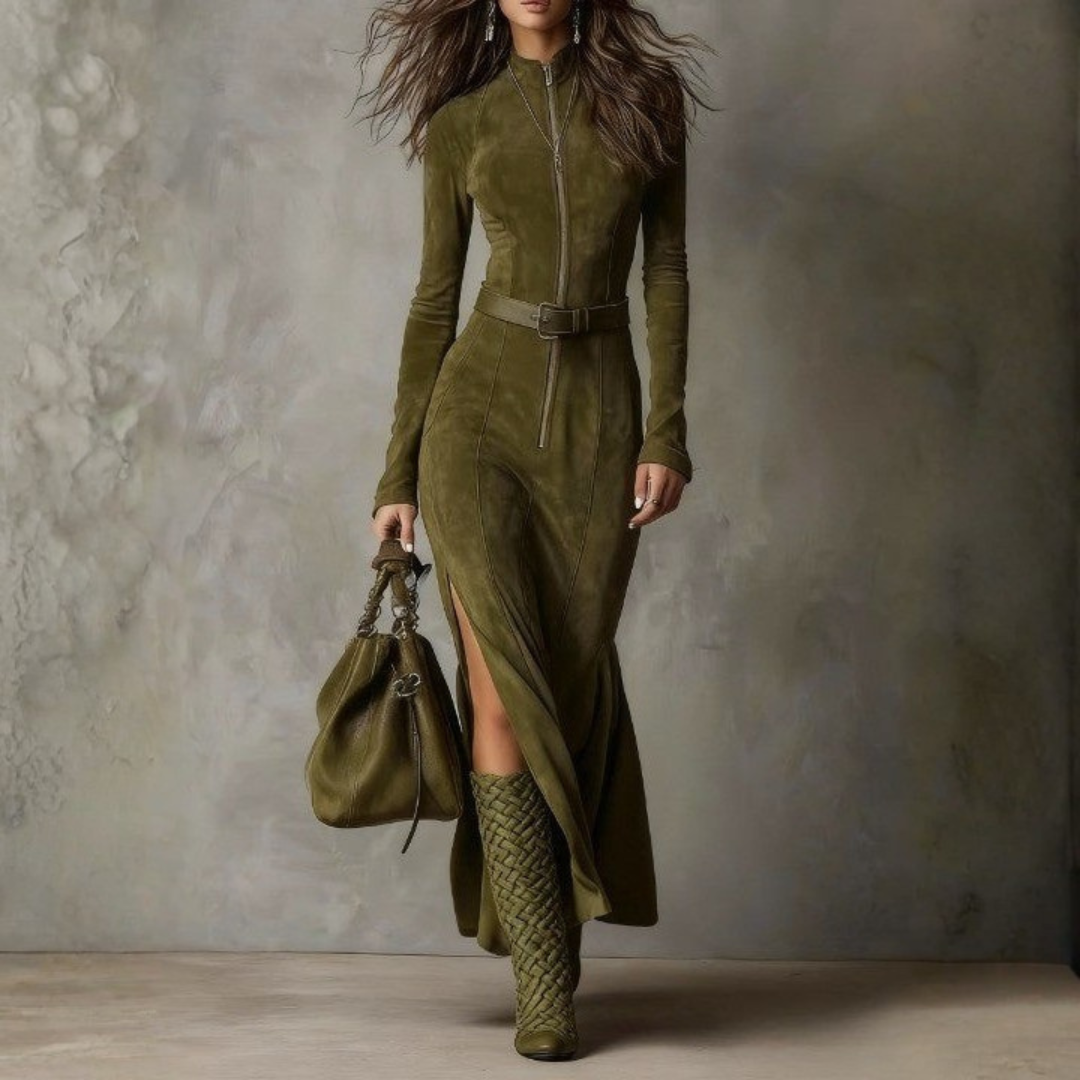 Vélin™ | Alessia Suede Long Dress