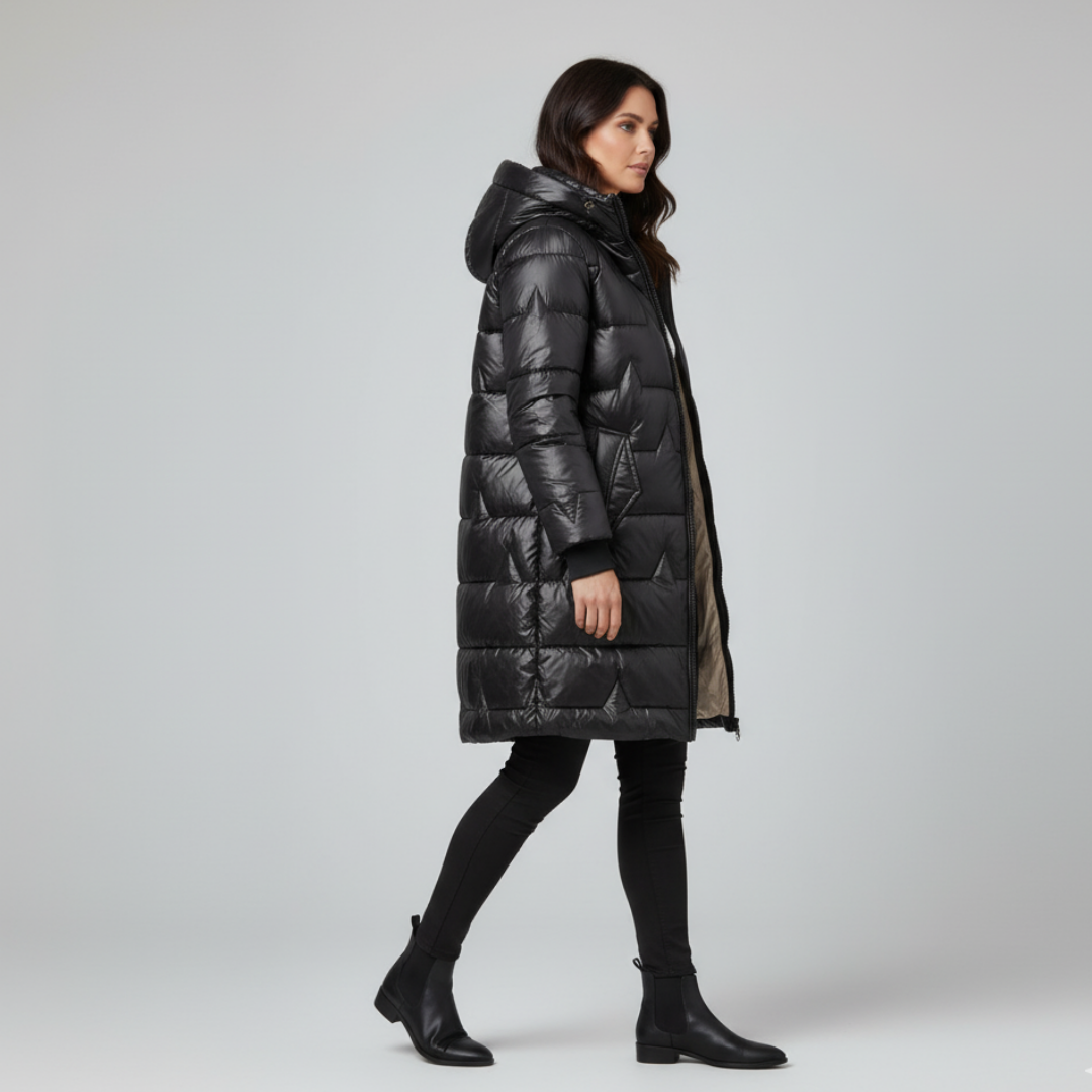 Vélin™ | Frosina Long Puffer Jacket with Hood