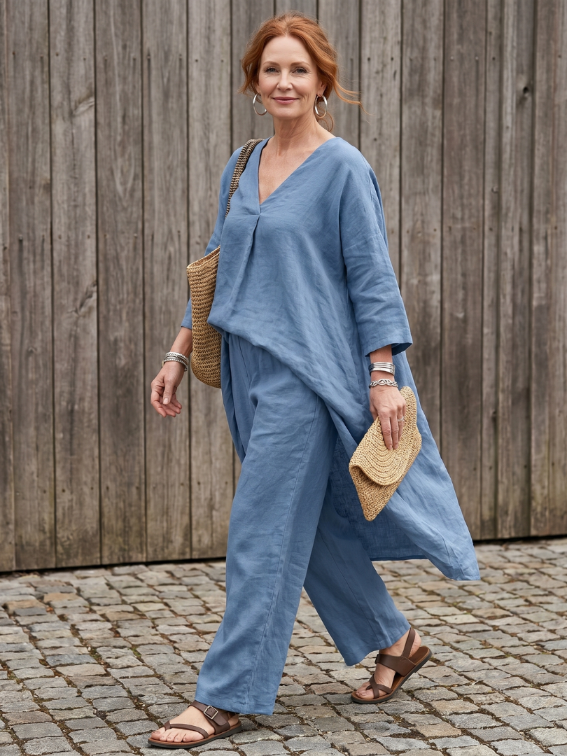 Onyx | Elegant Tunic and Wide Leg Pant Ensemble