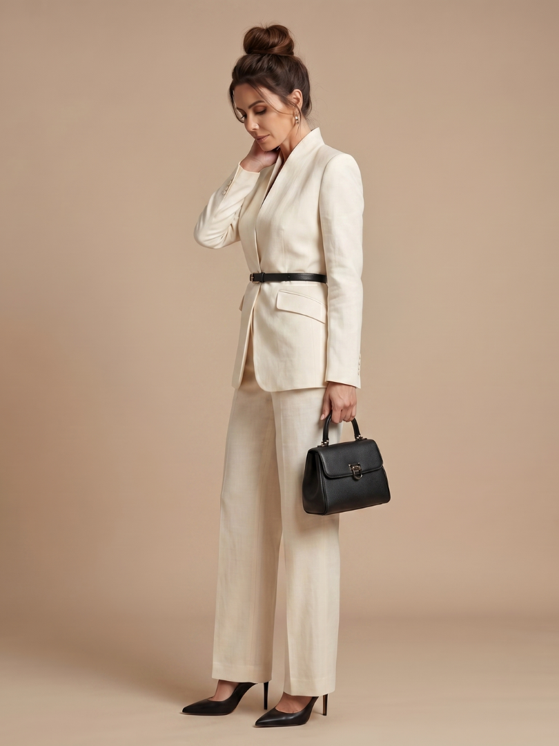 Delta | Elegant Tailored Suit with Structured Stand Collar