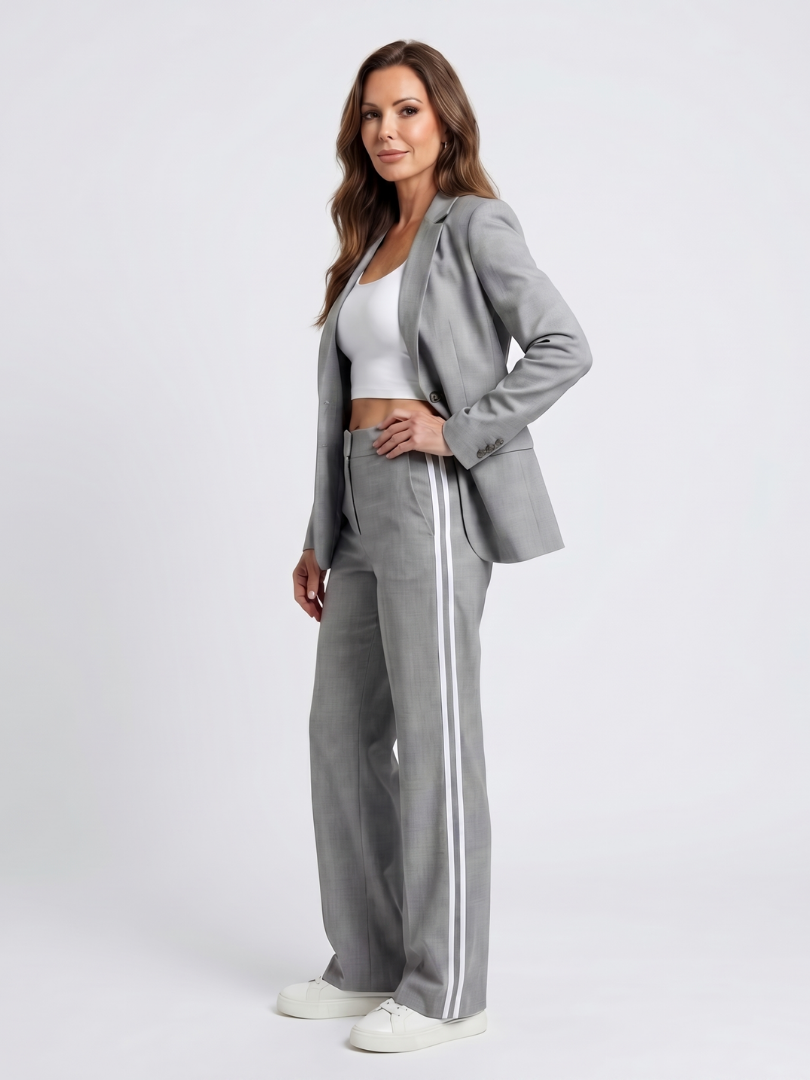 Kaya | Striped Elegance Wide Leg Ensemble