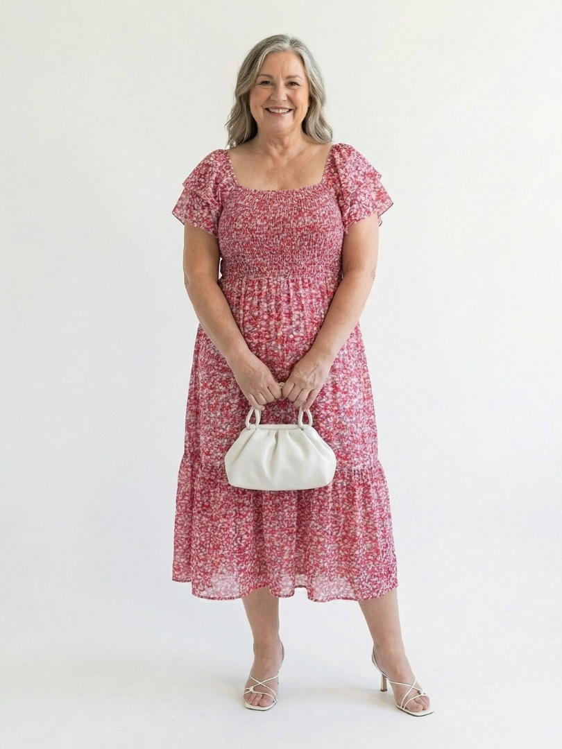 Odette | Off-Shoulder Floral Midi Dress
