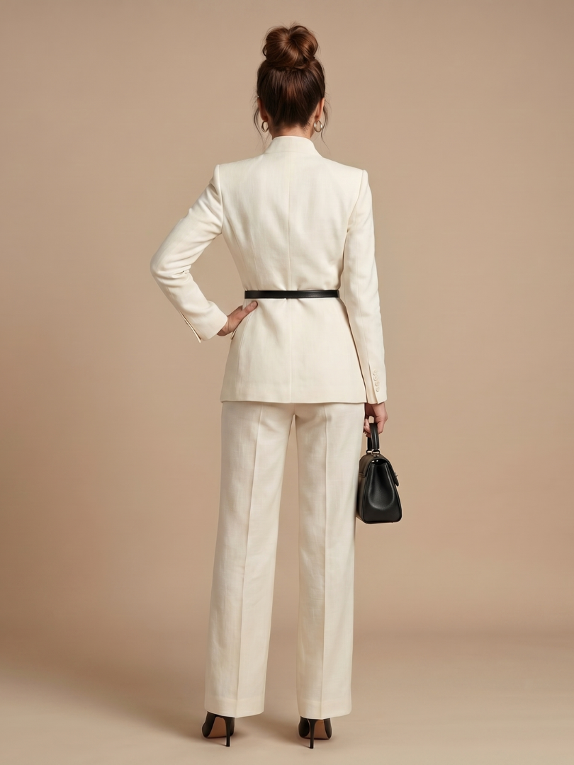 Delta | Elegant Tailored Suit with Structured Stand Collar