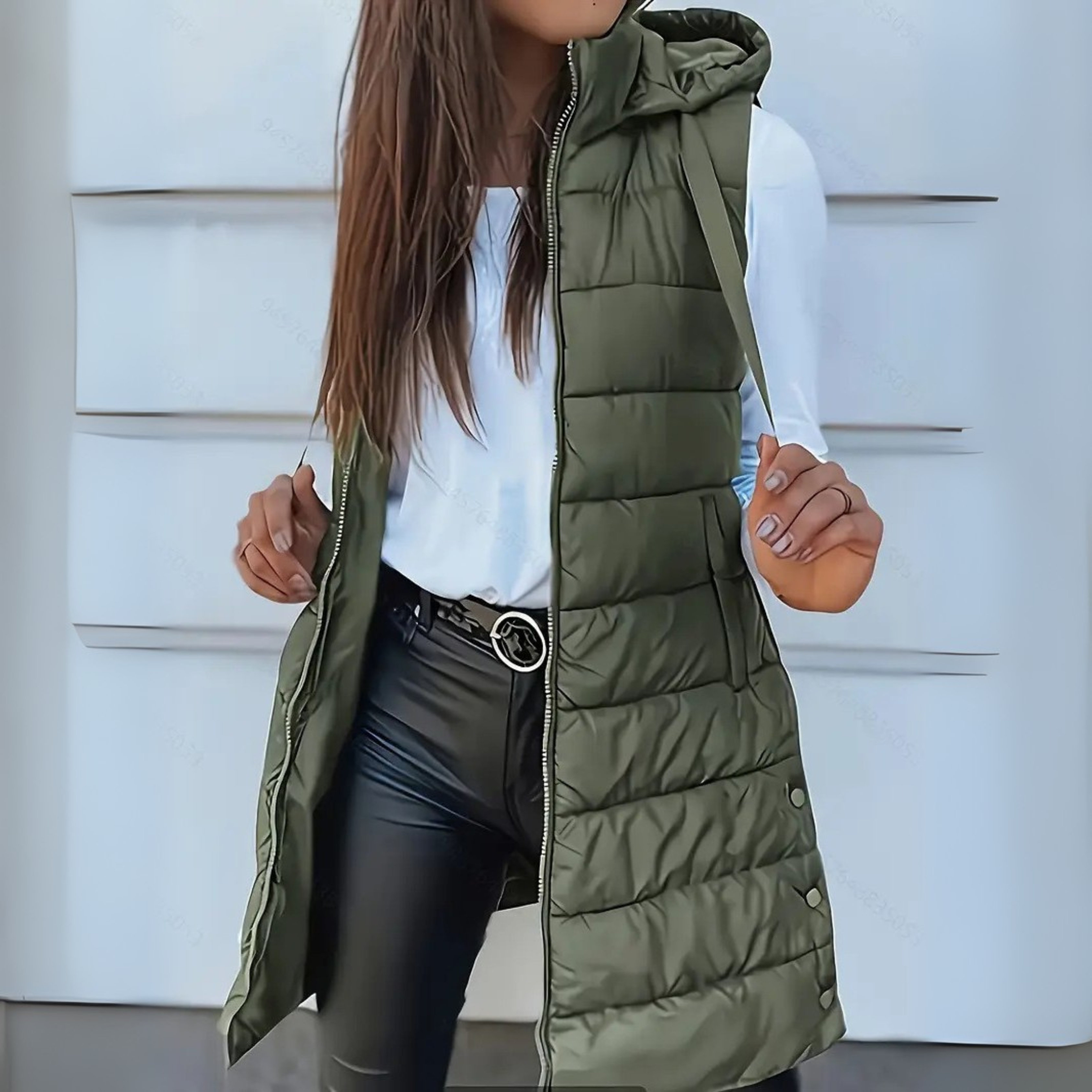 Vélin™ - Casual Sleeveless Hood Long Puffer Vest