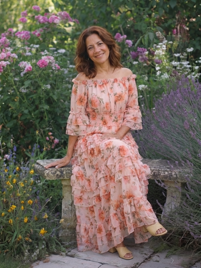 Rosalie | Off-Shoulder Floral Ruffle Maxi Dress