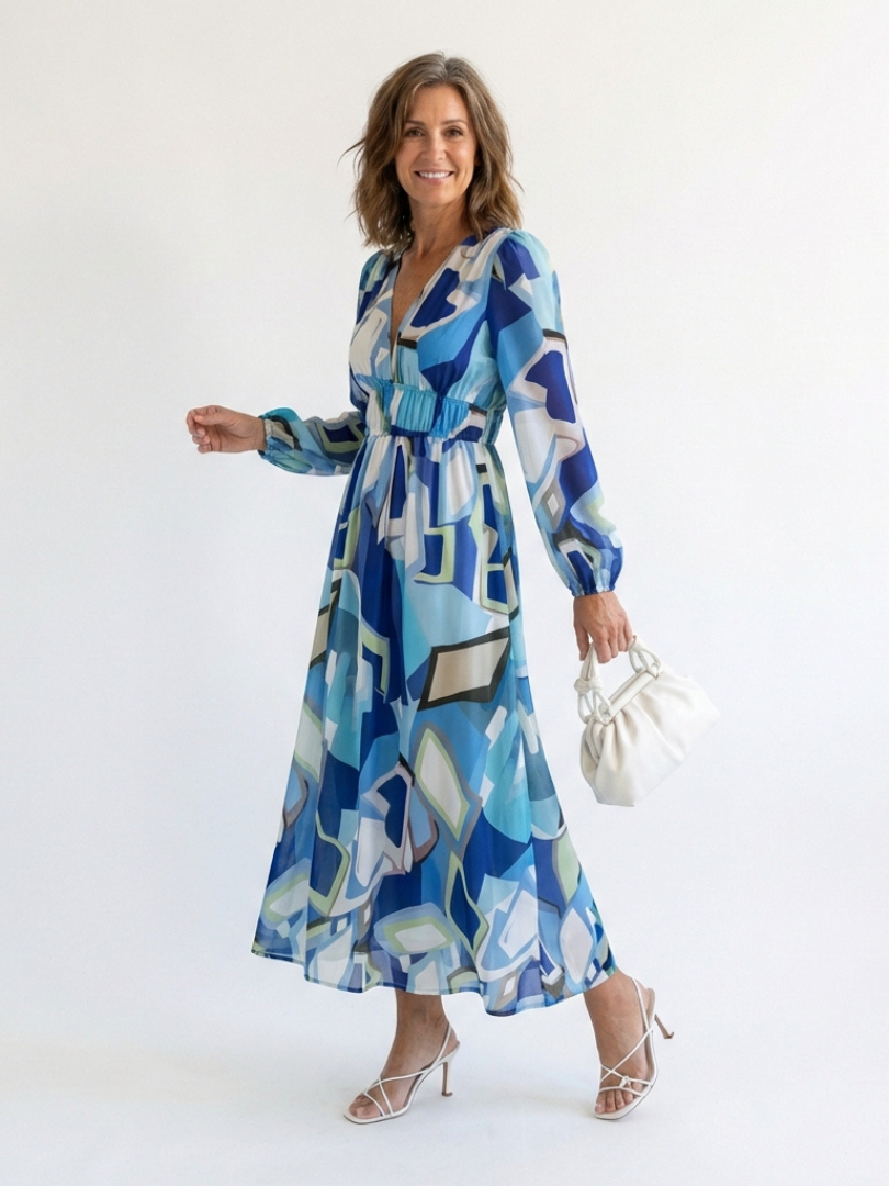Althea | Elegant Floral Maxi Dress with Long Sleeves