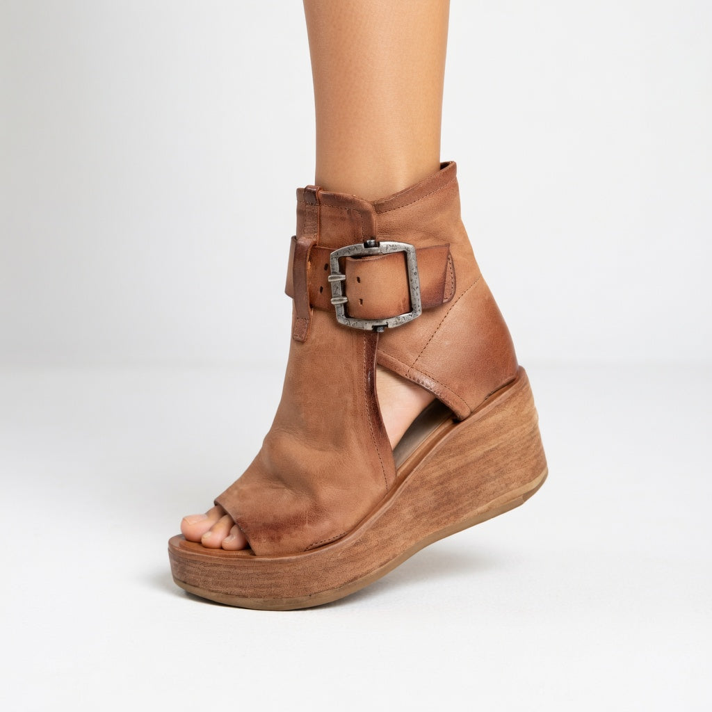 Lina™ | Open-Toe Wedge Booties