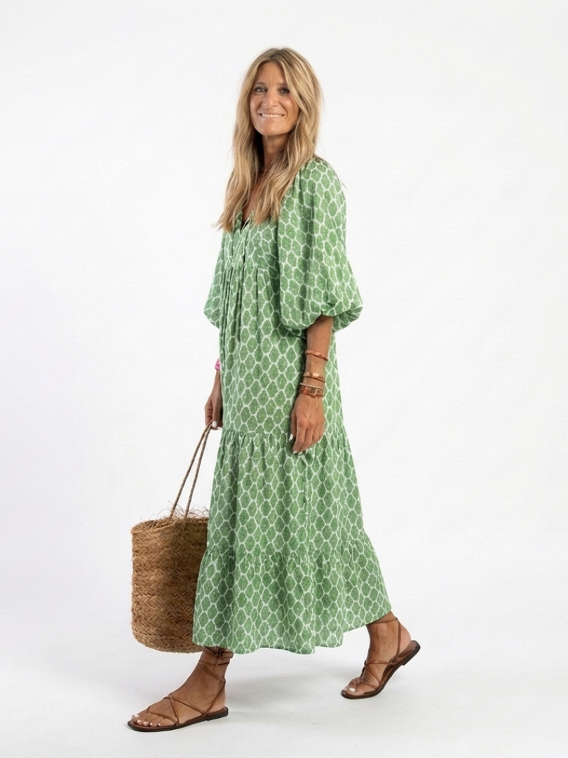 Evadne Floral V-Neck Maxi Dress