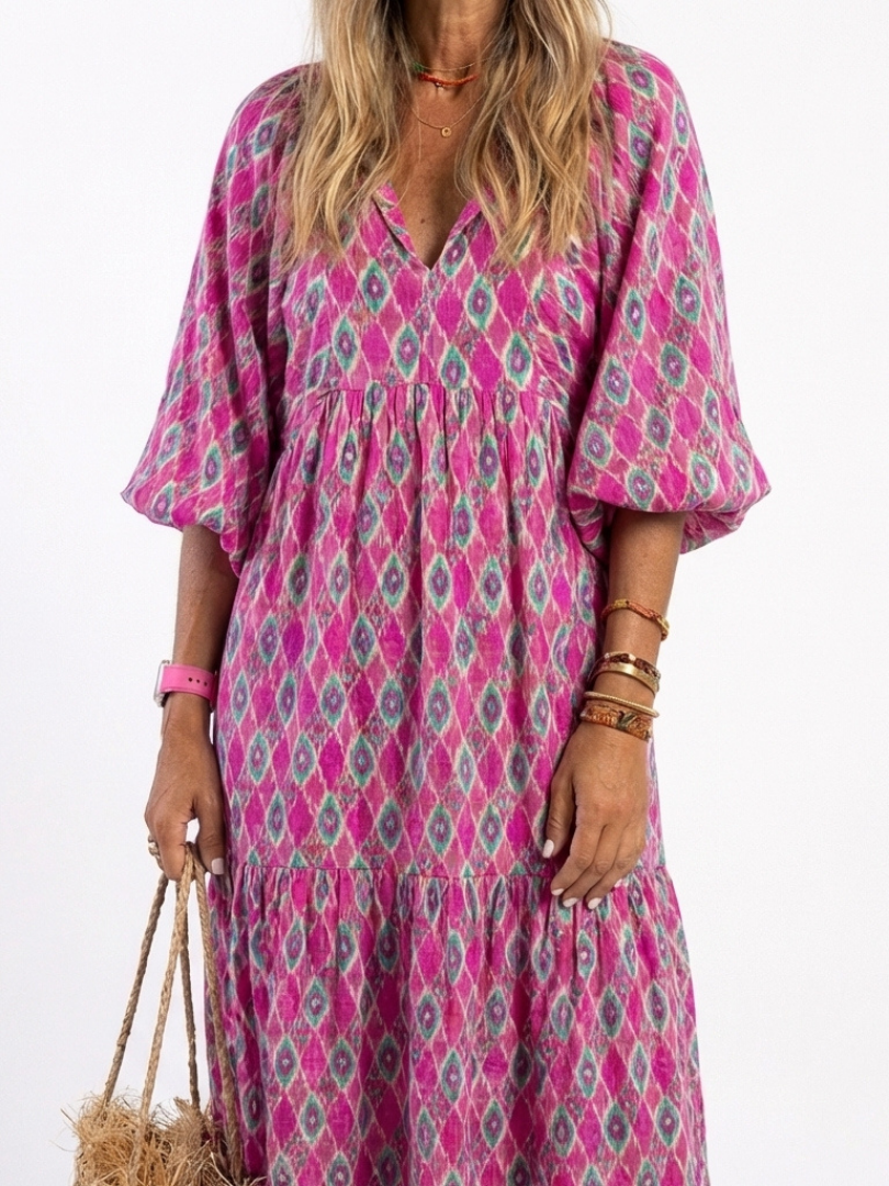 Evadne Floral V-Neck Maxi Dress
