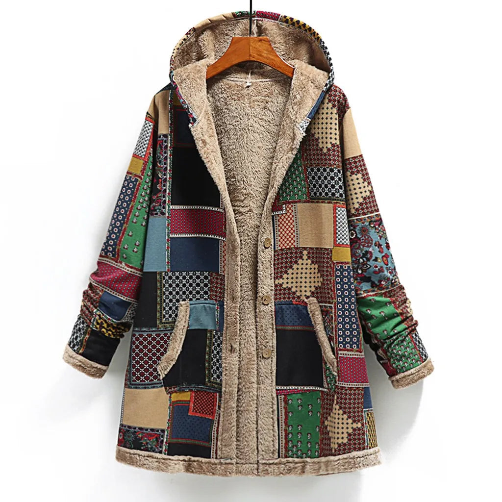Giuliana Cozy Patchwork Fuzzy Jacket