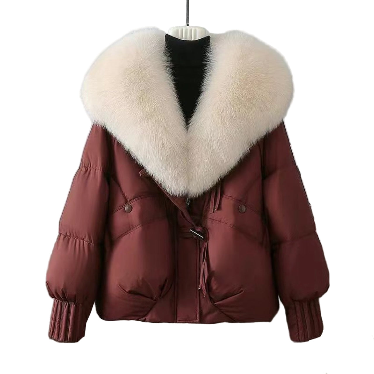Vélin™ | Eliza Short Puffer Jacket with Fur Collar