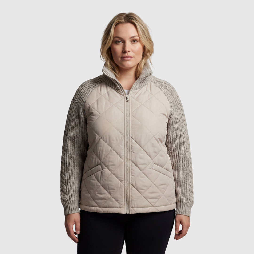 Emma | Gebreid Damesjack met Rits | Gewatteerd