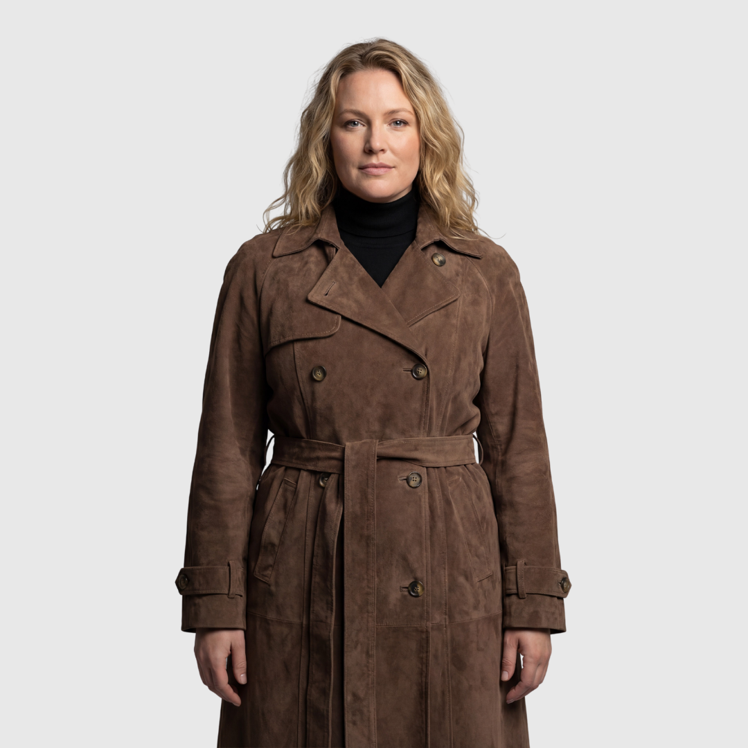 Maren Suede Luxe™ | Suede trenchcoat met Riem