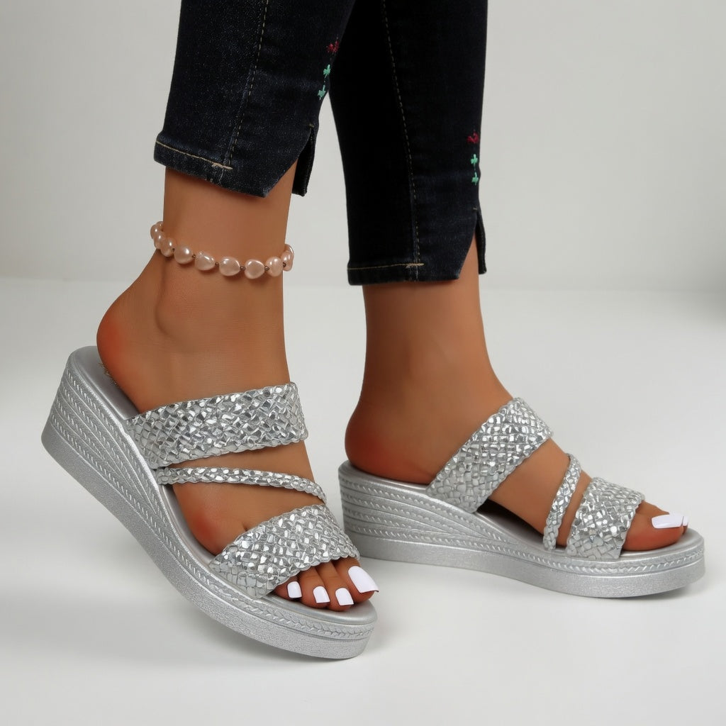 Hysoria - Women's Wedge Sandals with Braided Cross Straps