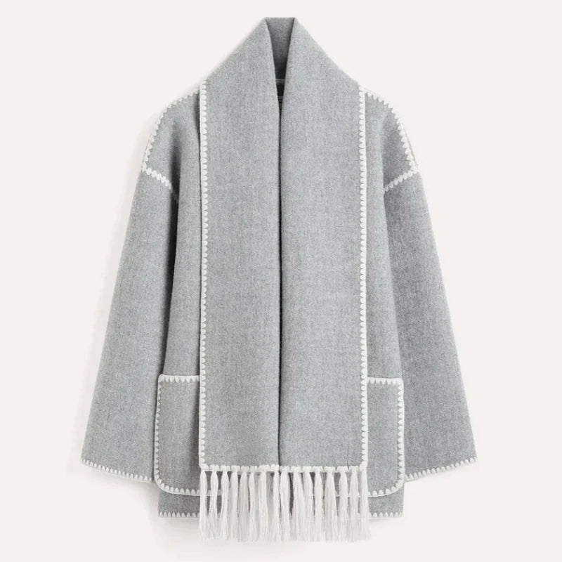 Sofia Amoretti Wool-Blend Scarf Coat