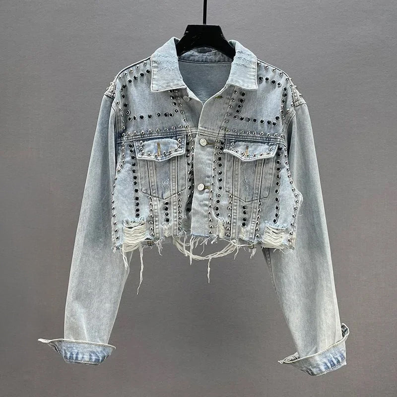 Studded Denim Jacket by Sofia Amoretti