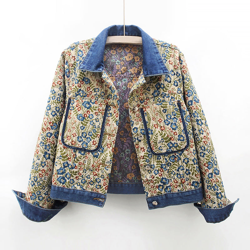 Floral Denim Jacket by Valentina Rossi