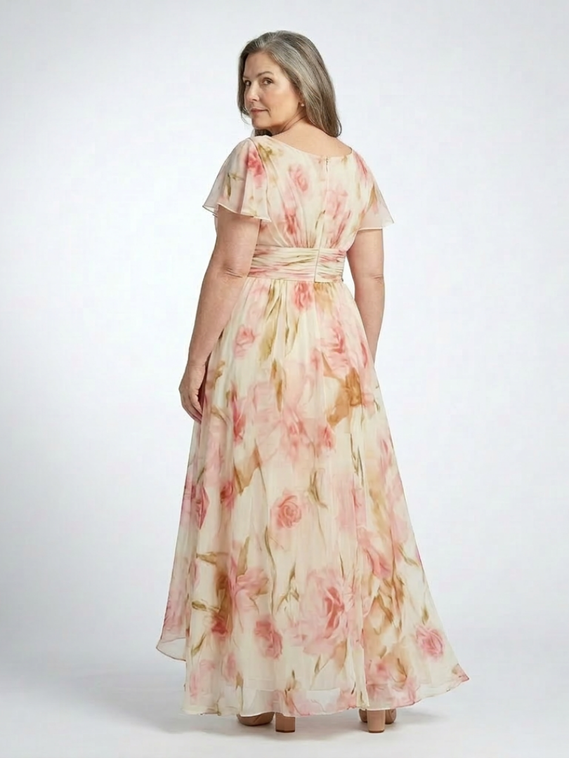 Elara Floral V-Neck Maxi Dress