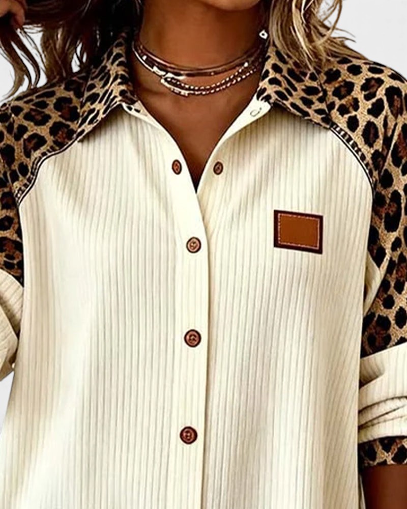 Arella™ | Elegant Printed Button-Down Blouse