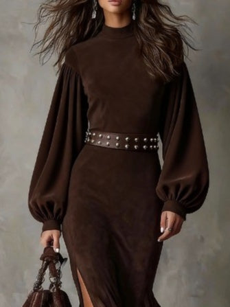 Vélin™ Harriet | Vintage Suede Midi Dress