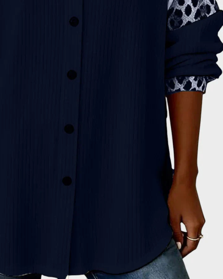 Arella™ | Elegant Printed Button-Down Blouse