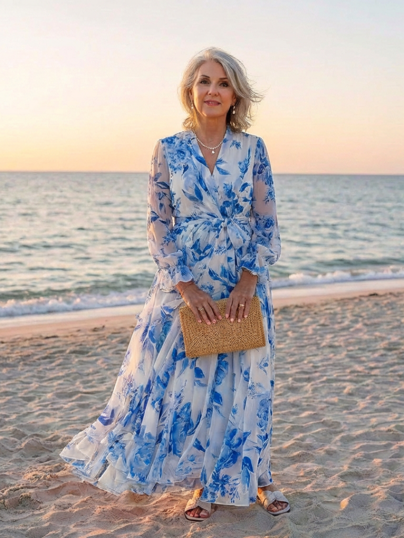 Lillian | Elegant Floral Wrap Maxi Dress
