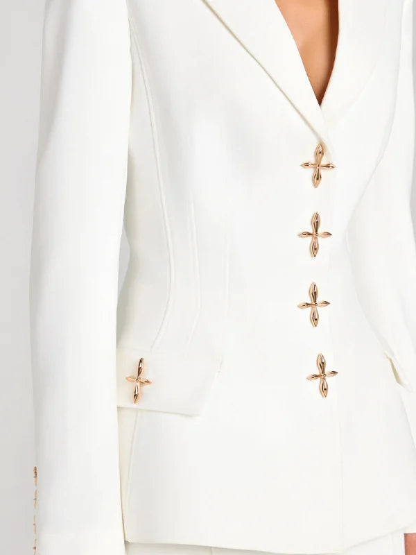Vélin™ | White Single-Button Blazer