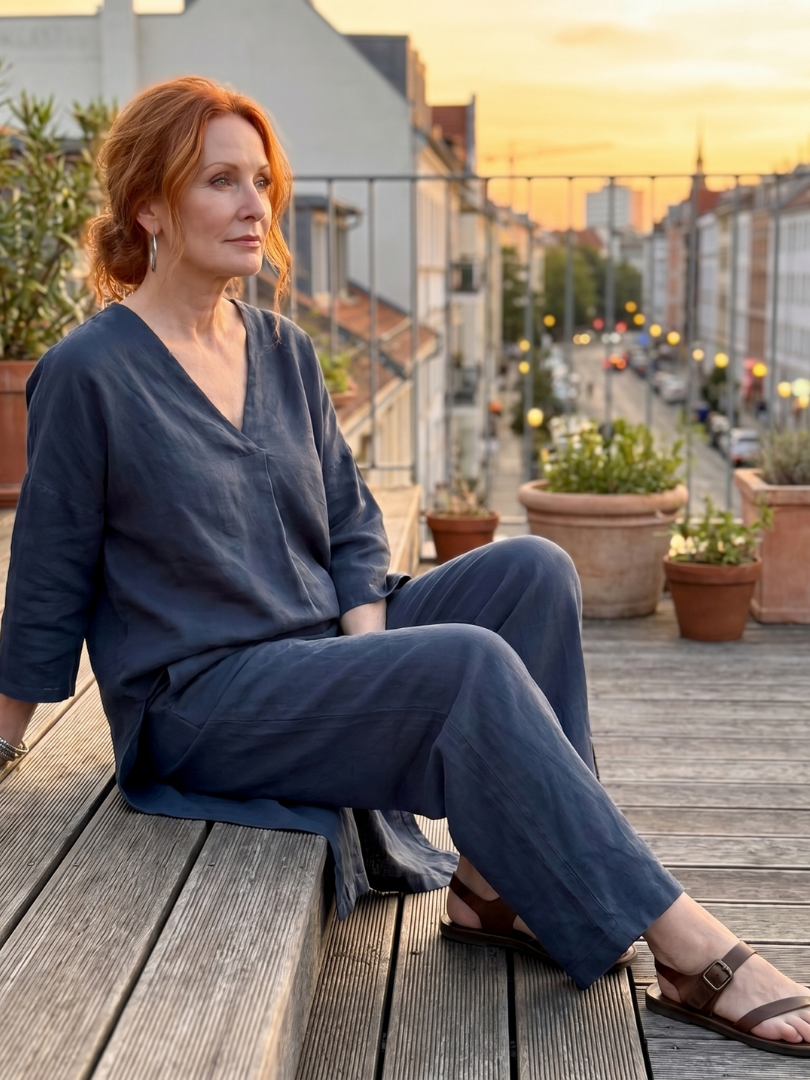 Onyx | Elegant Tunic and Wide Leg Pant Ensemble