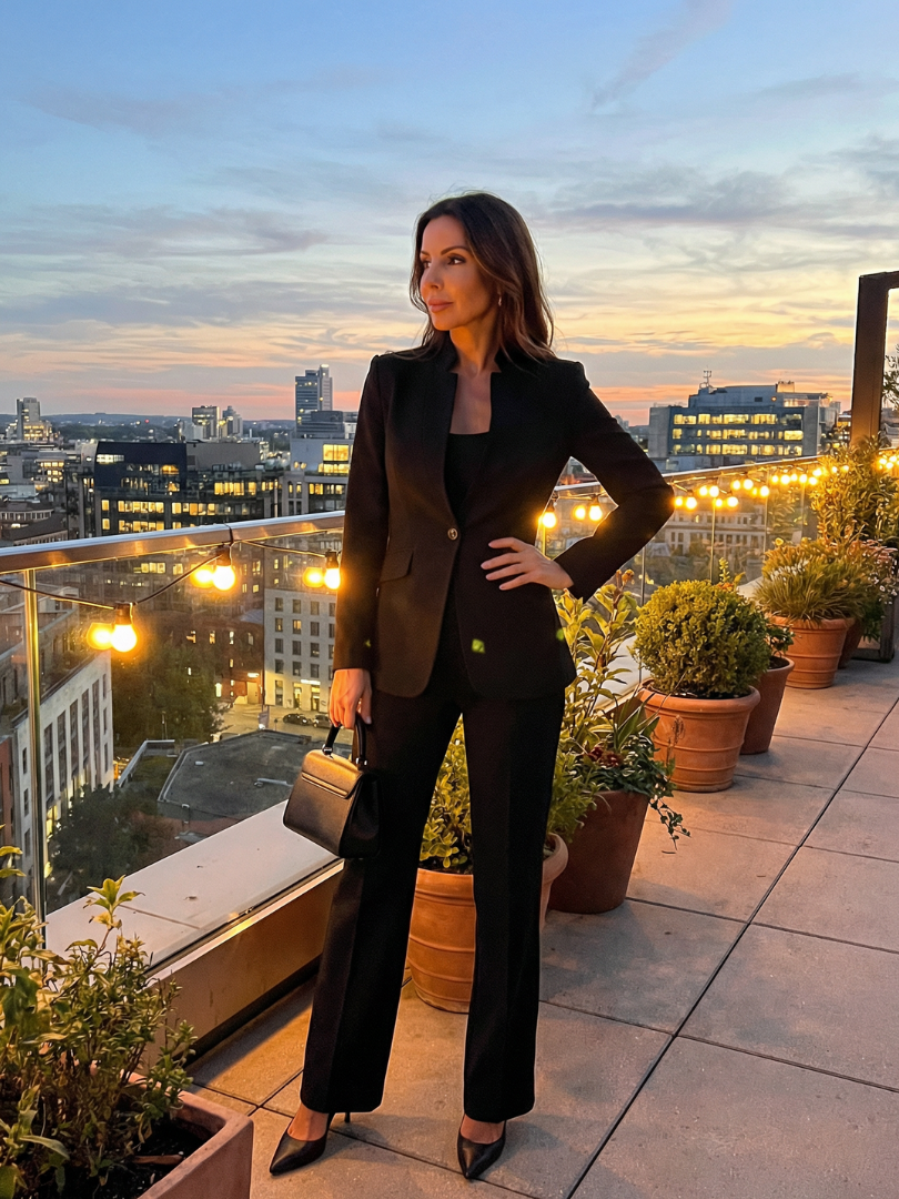Delta | Elegant Tailored Suit with Structured Stand Collar