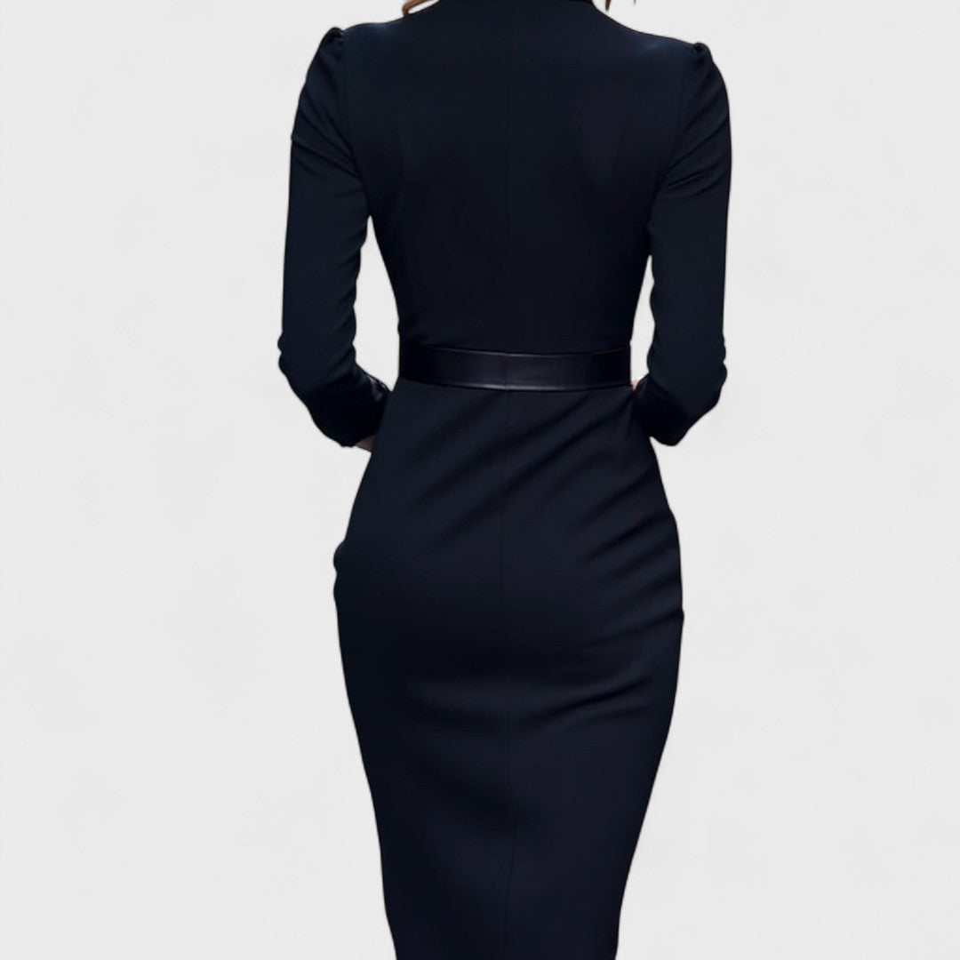 Vélin™ | Mandarin Luxe – Maxi Dress with Belt