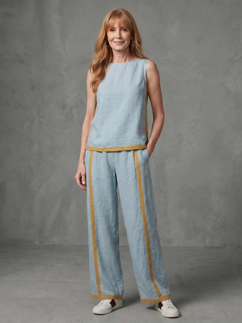 Inara | Elegant Sleeveless Top and Wide-Leg Pant Ensemble