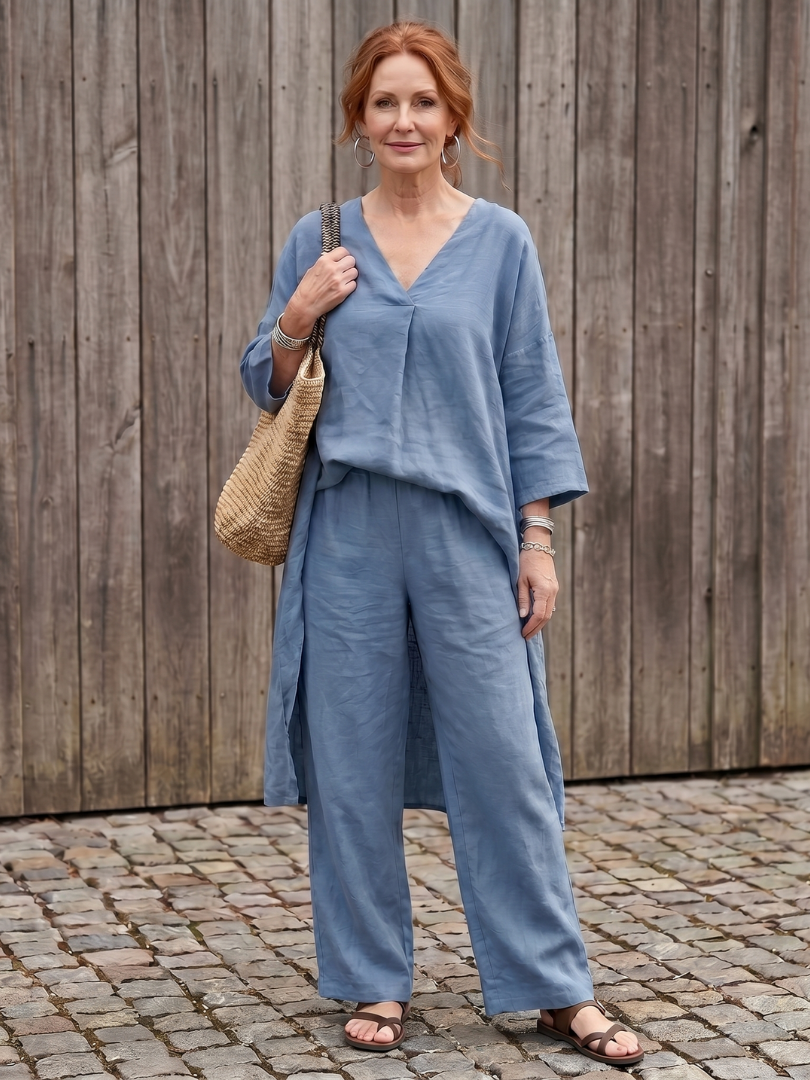 Onyx | Elegant Tunic and Wide Leg Pant Ensemble