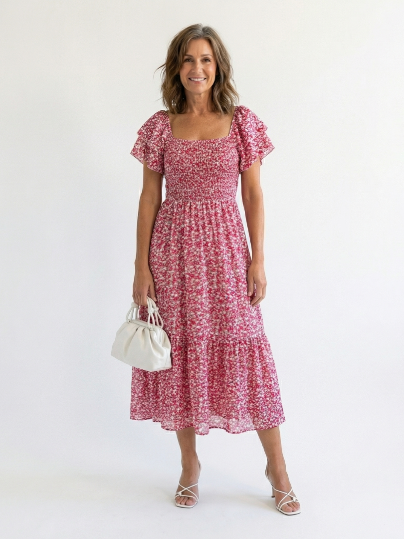 Odette | Off-Shoulder Floral Midi Dress