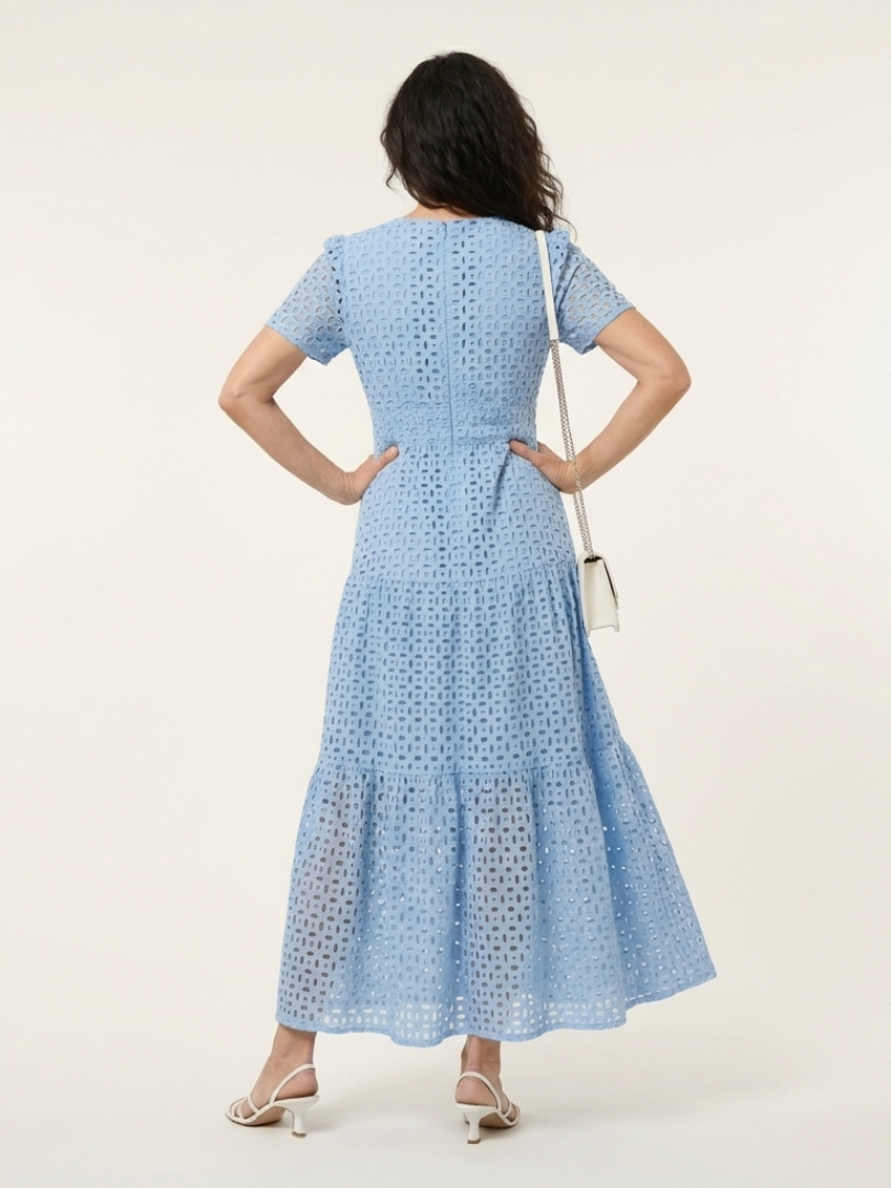 Brielle V-Neck Tiered Midi Dress
