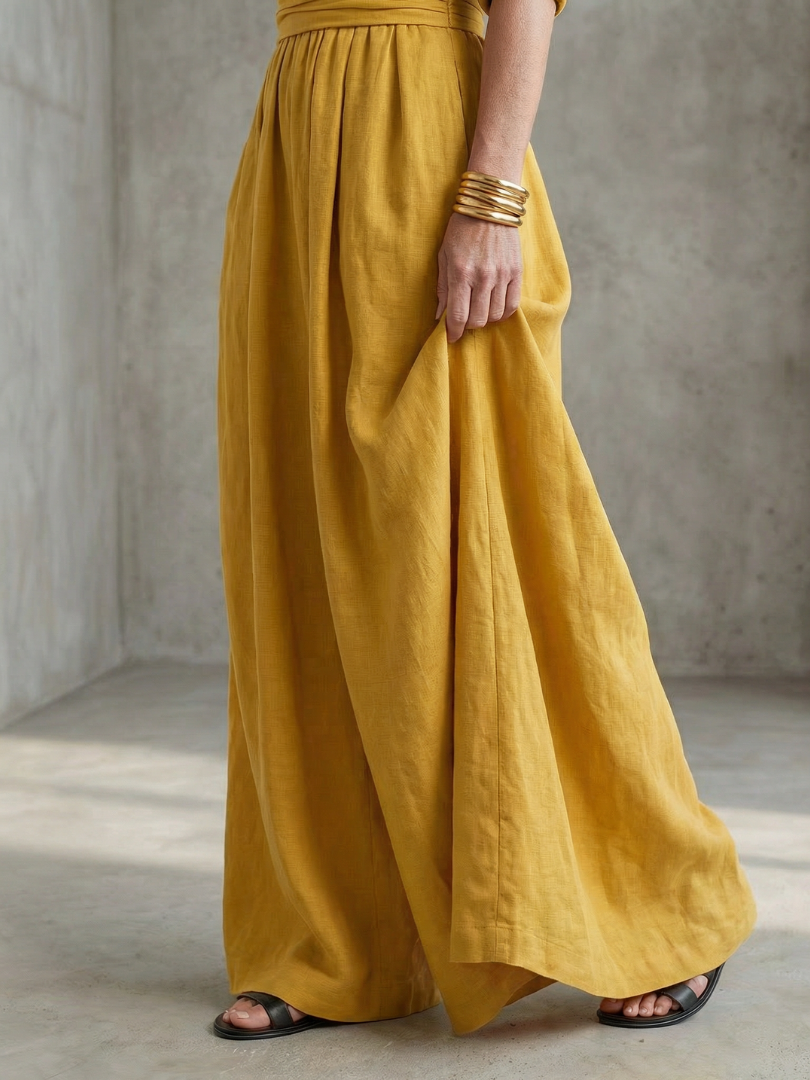 Wanda | Elegant Cross-Front Wide-Leg Jumpsuit