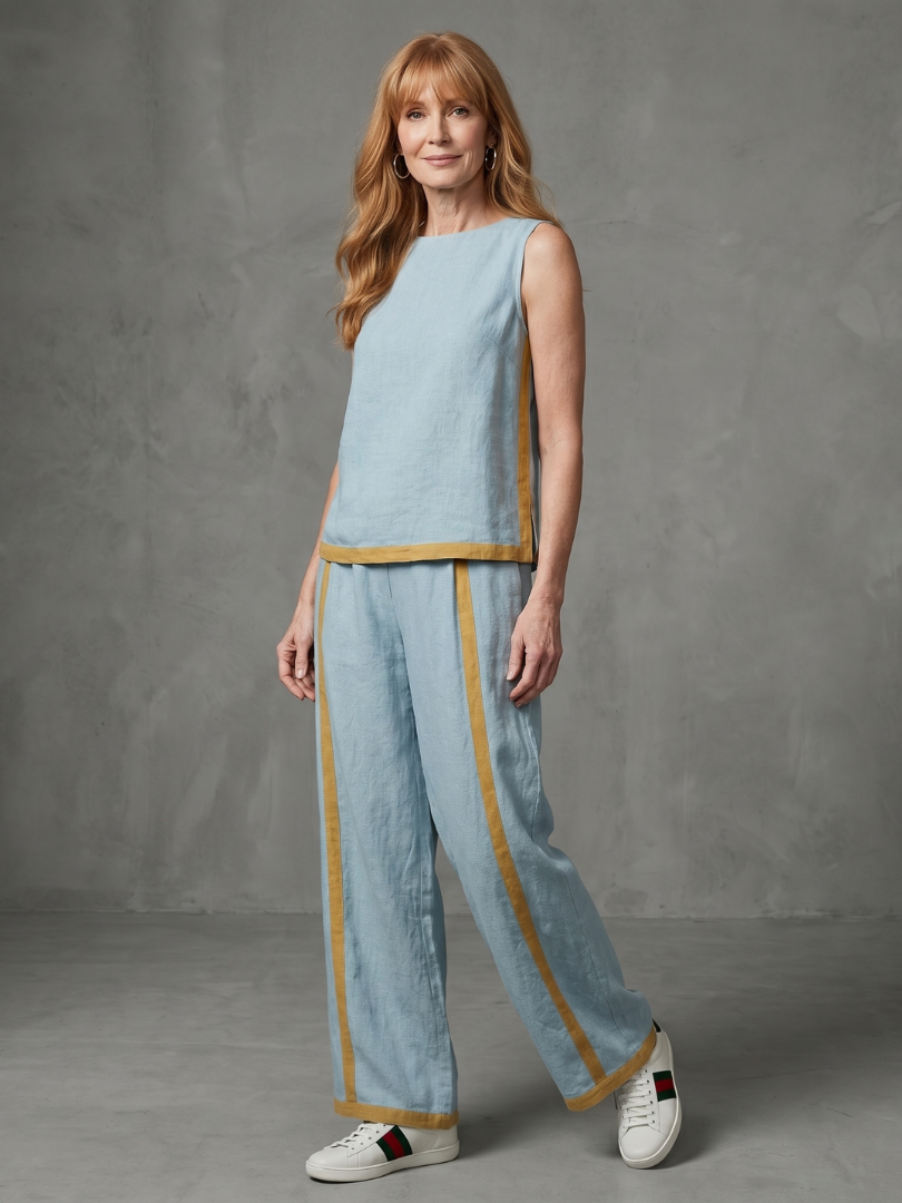 Inara | Elegant Sleeveless Top and Wide-Leg Pant Ensemble