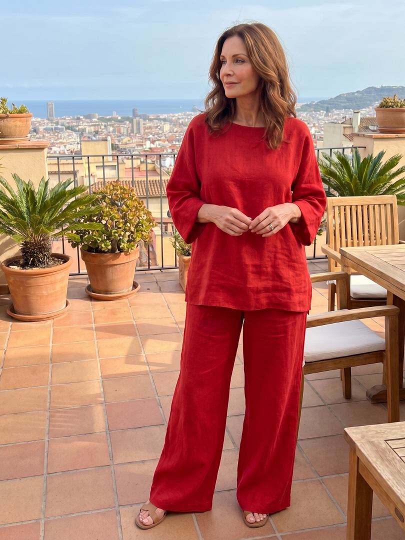 Prue | Elegant Oversized Tunic and Wide Leg Pant Ensemble