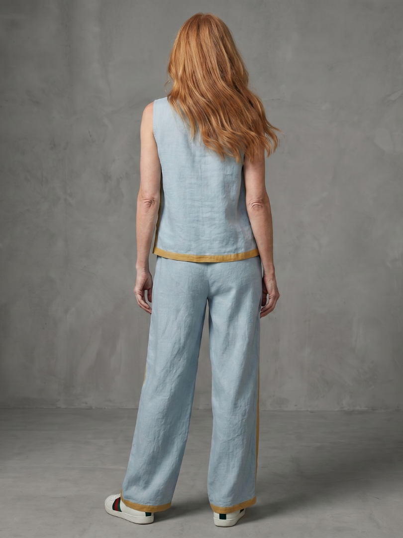 Inara | Elegant Sleeveless Top and Wide-Leg Pant Ensemble