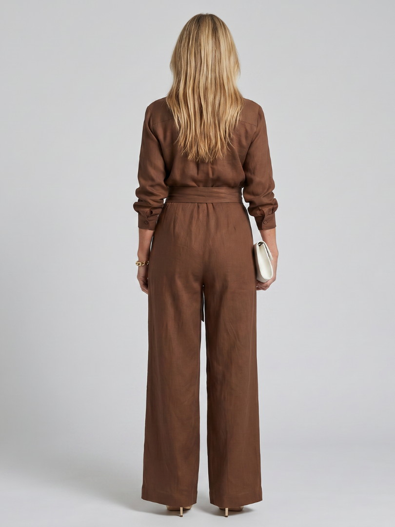 Jovie | Elegant Long Sleeve Wide Leg Jumpsuit