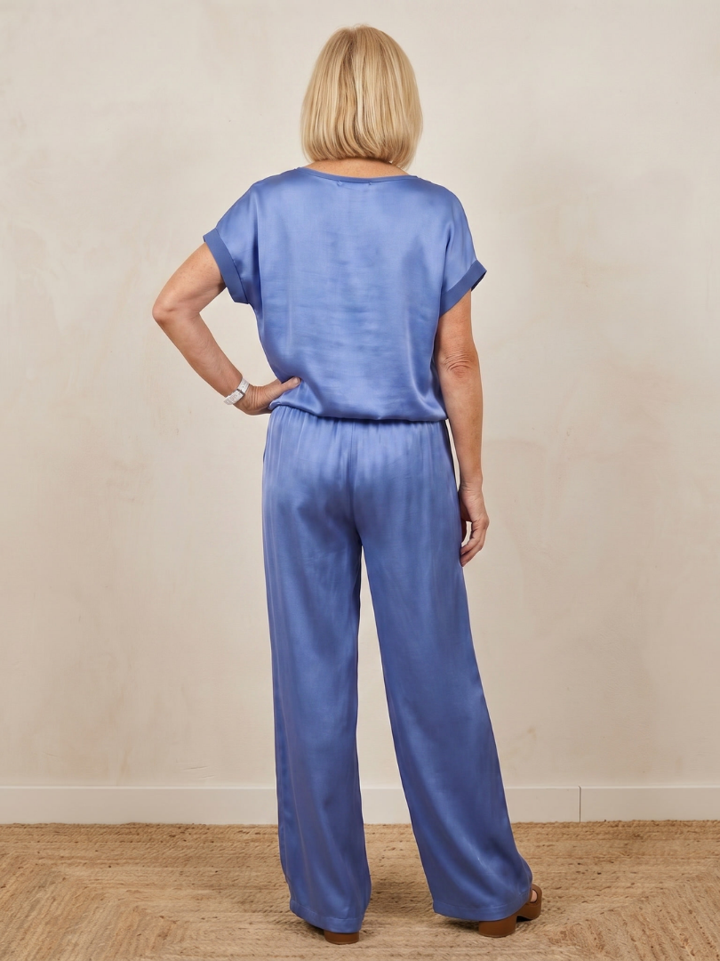 Shiloh | Elegant Short Sleeve Drawstring Pants Set