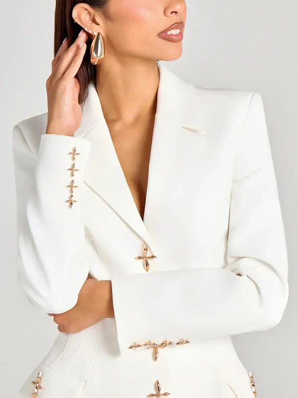 Vélin™ | White Single-Button Blazer
