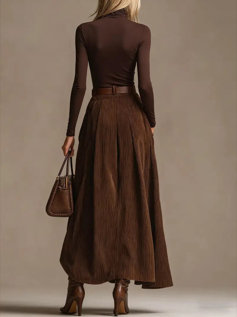 Vélin™ | Aveline Two-Piece Set (Turtleneck & Maxi Skirt)