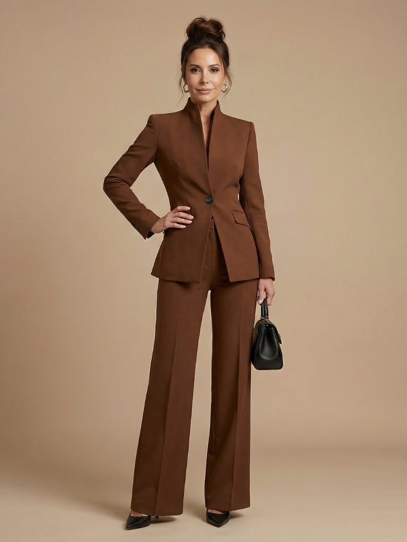 Delta | Elegant Tailored Suit with Structured Stand Collar