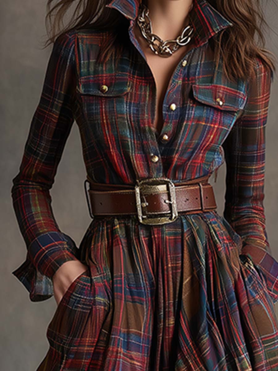 Giulietta – Plaid Maxi Shirt Dress