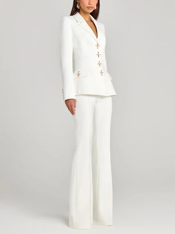 Vélin™ | White Single-Button Blazer