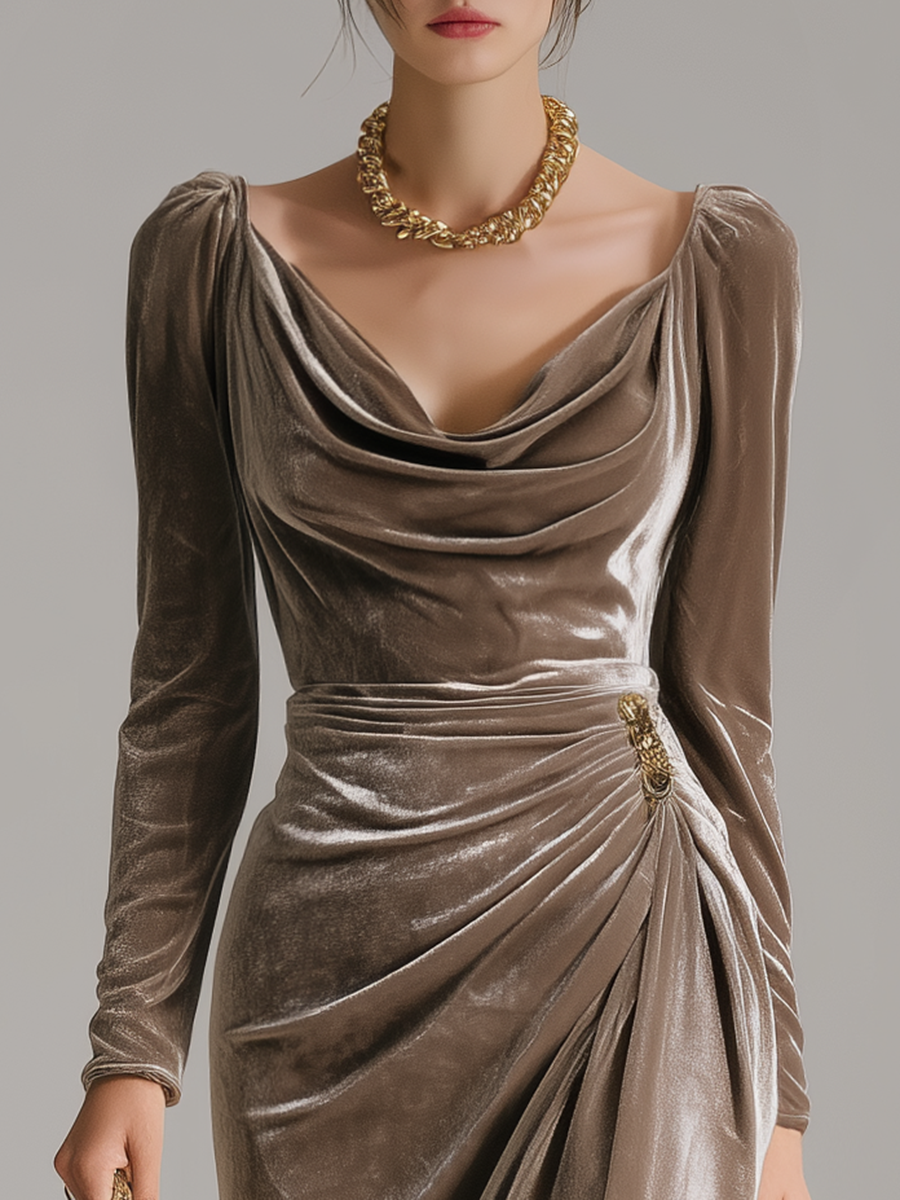 Vélin™ | Sylvana Velvet Midi Dress